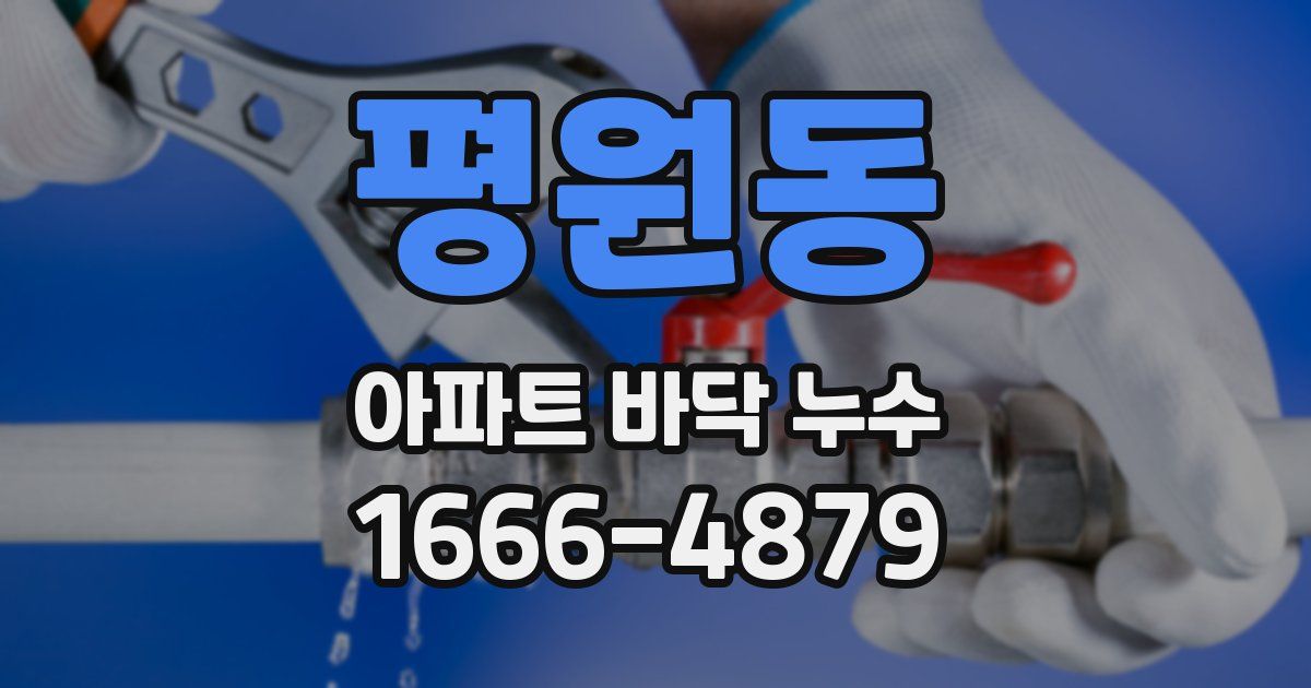 평원동 아파트 바닥 누수