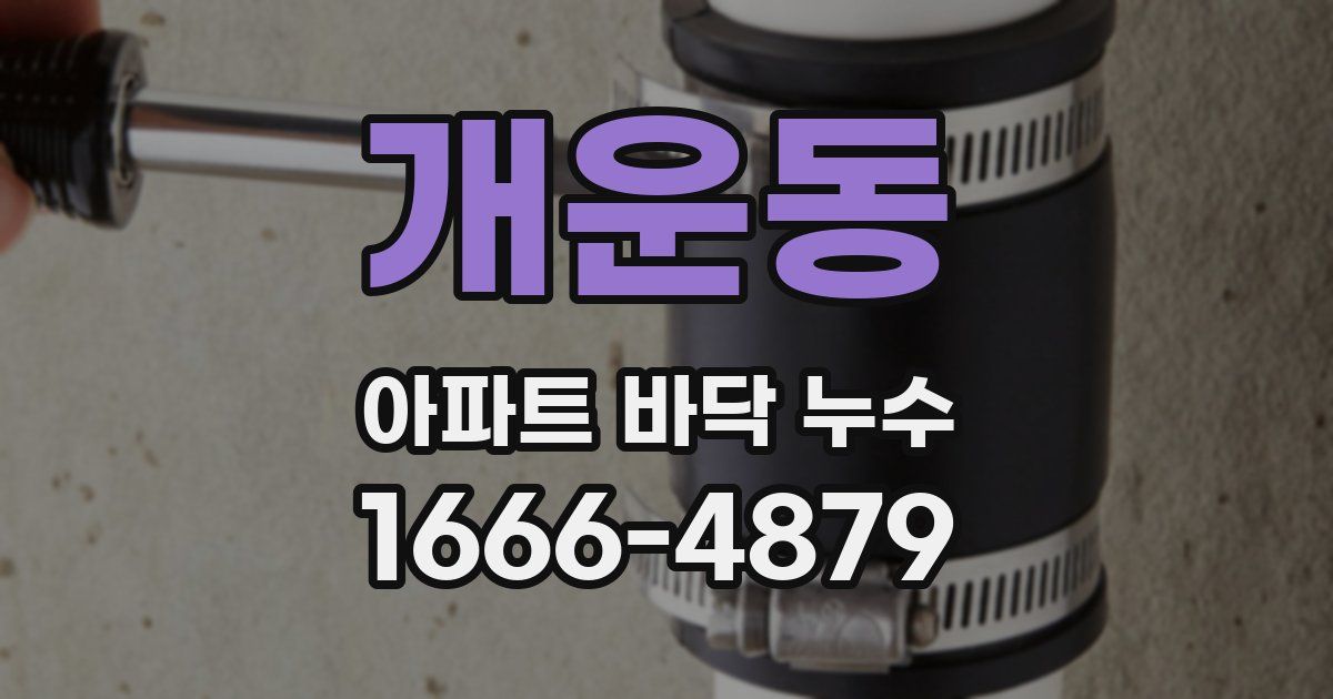 개운동 아파트 바닥 누수
