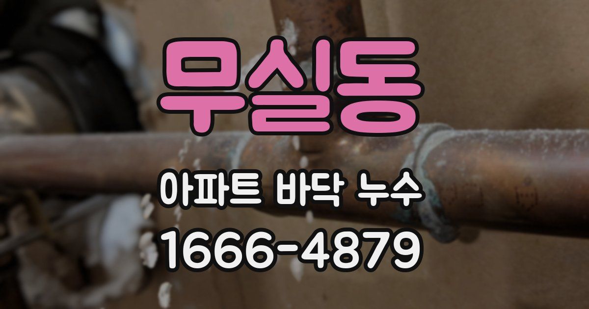 무실동 아파트 바닥 누수