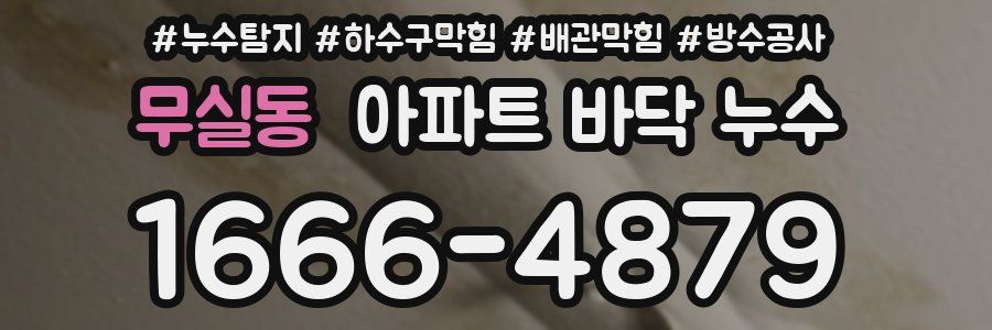 무실동 아파트 바닥 누수