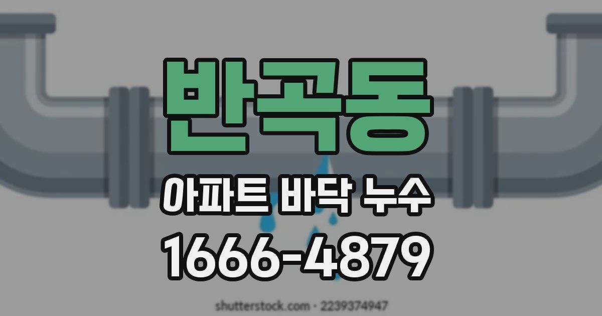 반곡동 아파트 바닥 누수
