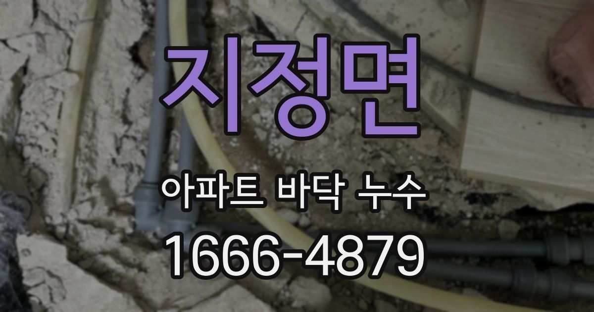 지정면 아파트 바닥 누수