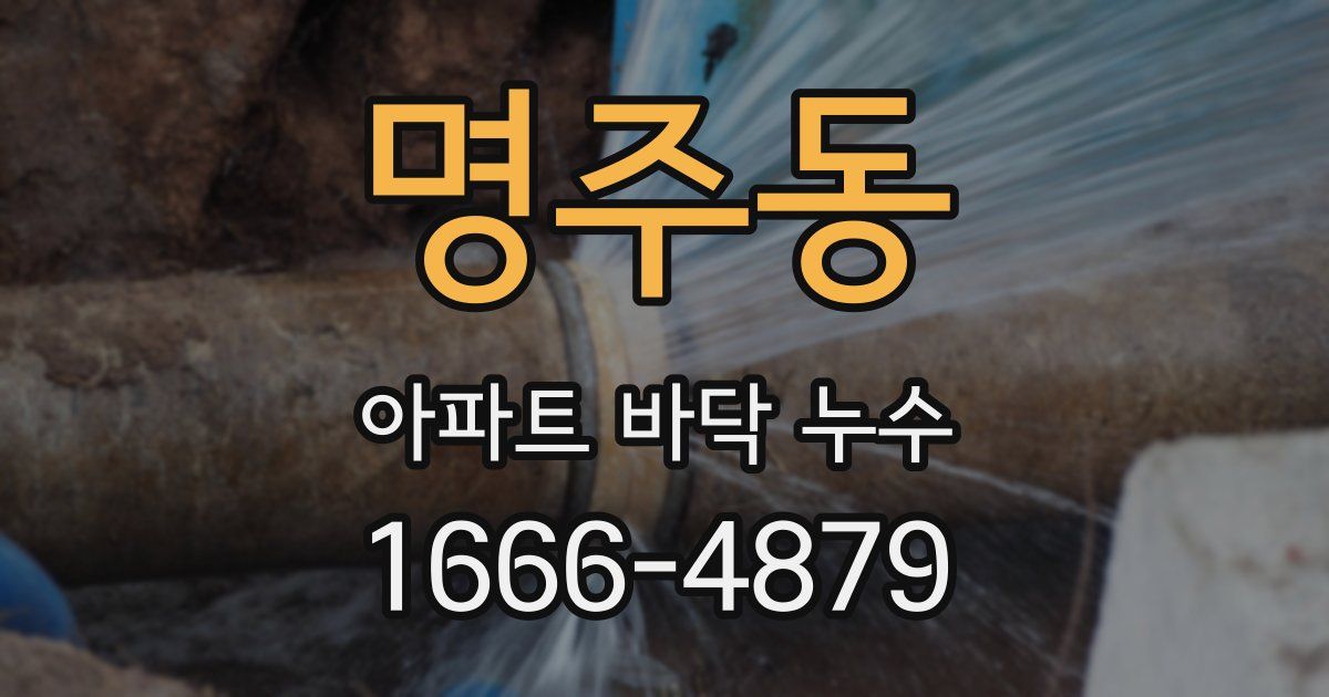 명주동 아파트 바닥 누수