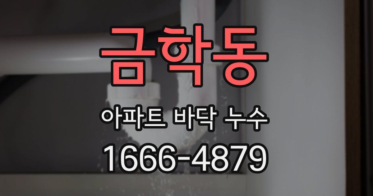 금학동 아파트 바닥 누수