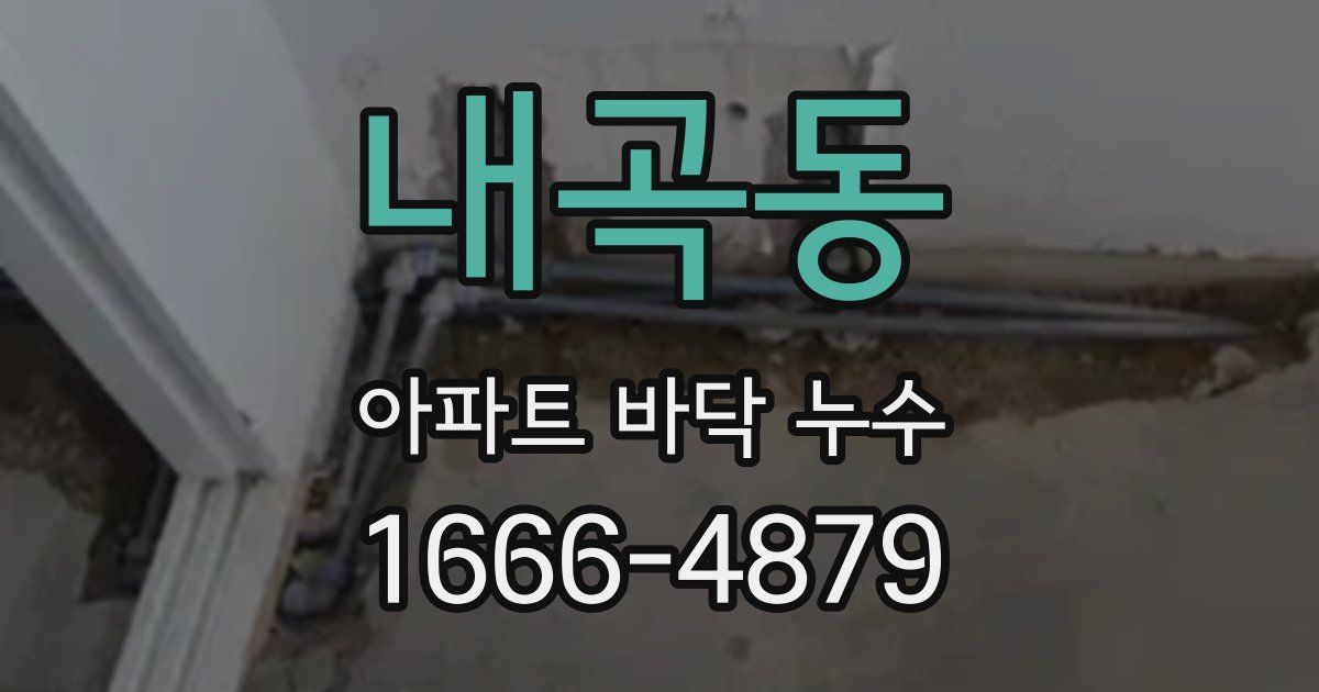 내곡동 아파트 바닥 누수