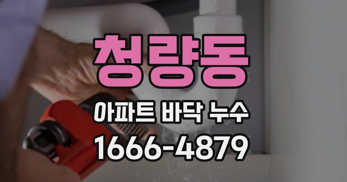 청량동 아파트 바닥 누수