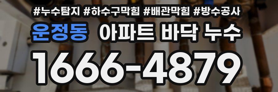 운정동 아파트 바닥 누수