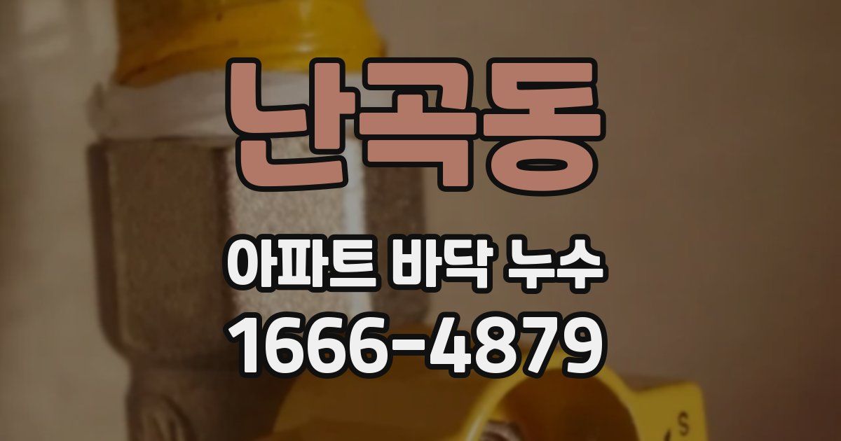 난곡동 아파트 바닥 누수