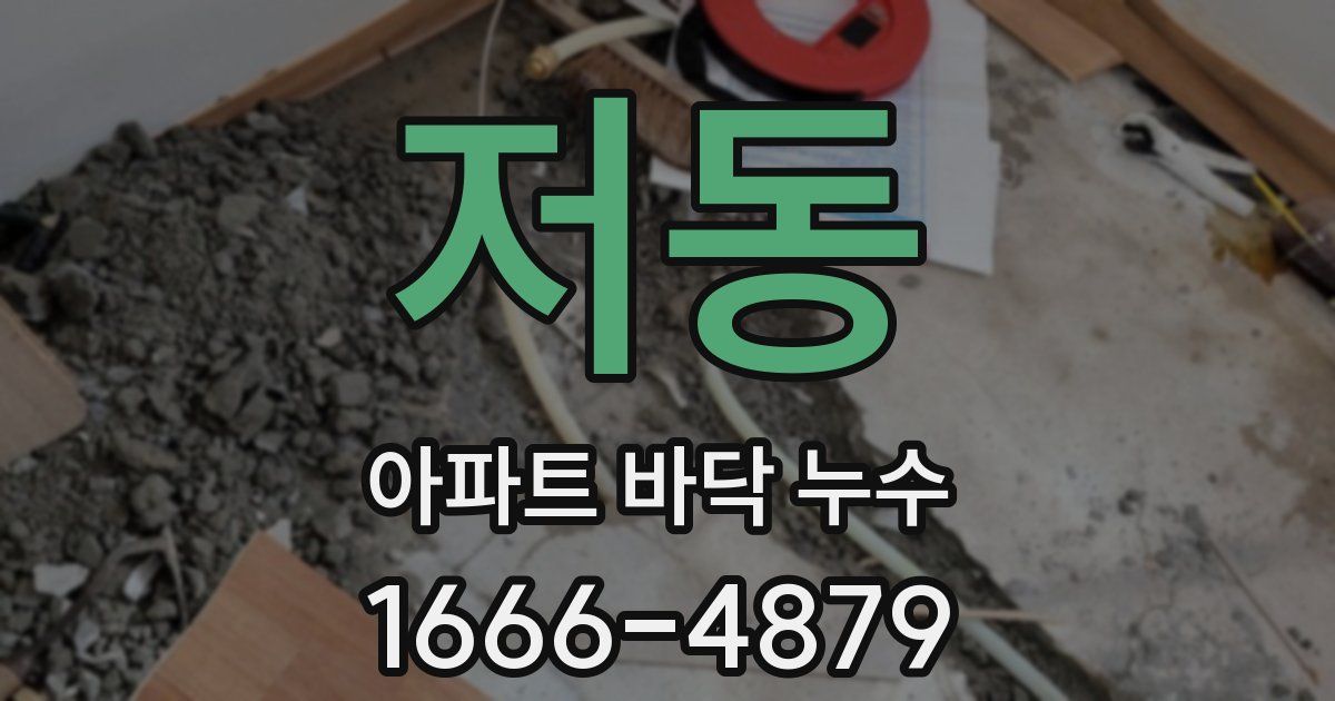 저동 아파트 바닥 누수