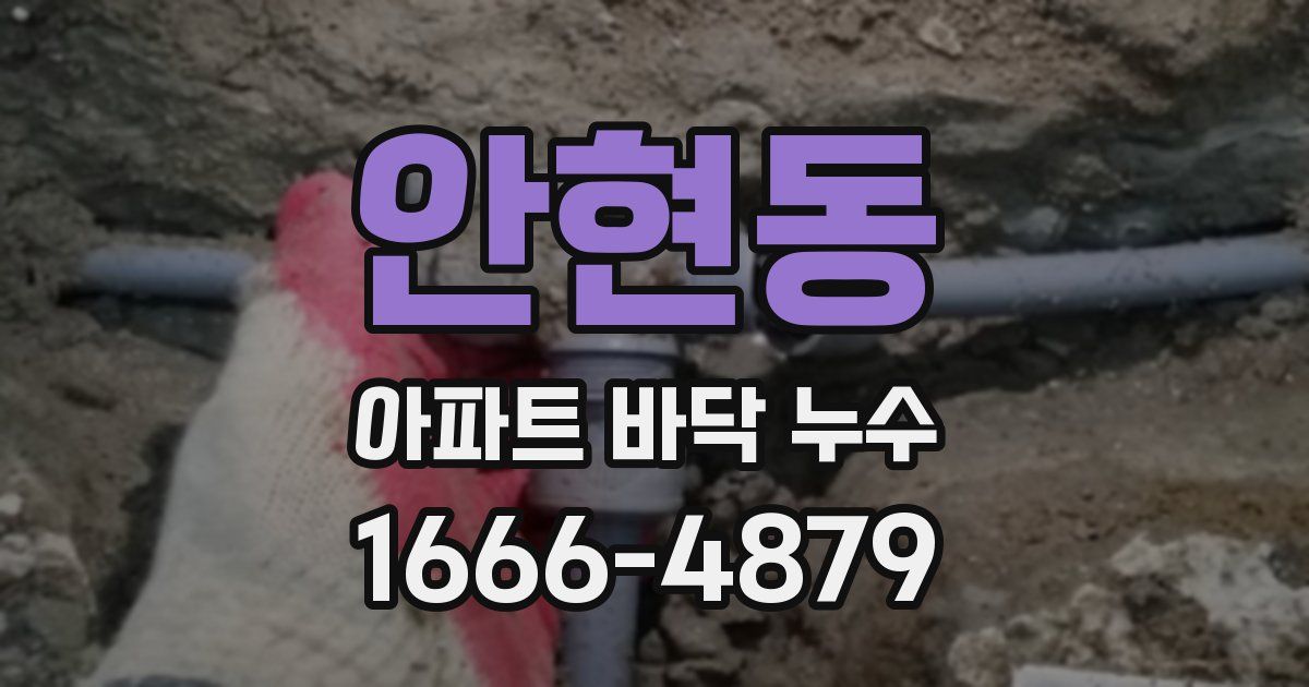 안현동 아파트 바닥 누수