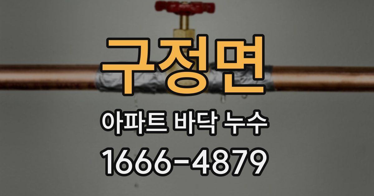 구정면 아파트 바닥 누수