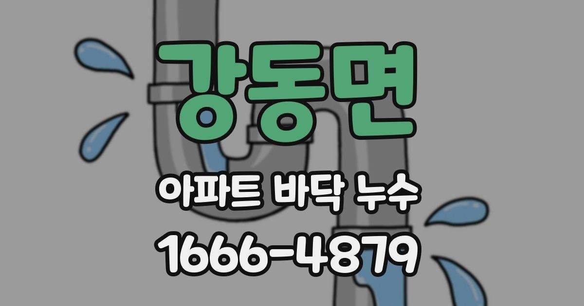 강동면 아파트 바닥 누수
