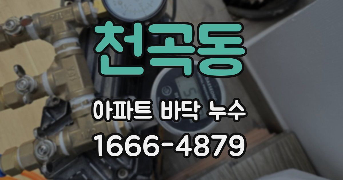 천곡동 아파트 바닥 누수