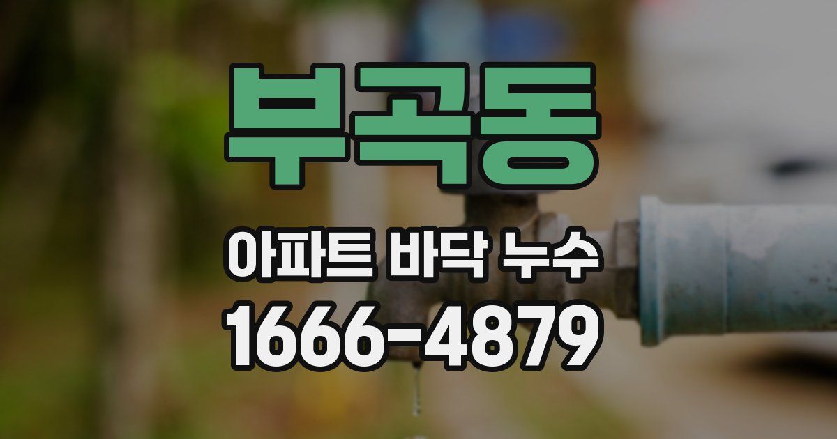부곡동 아파트 바닥 누수