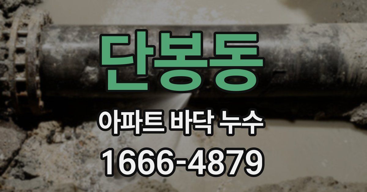 단봉동 아파트 바닥 누수