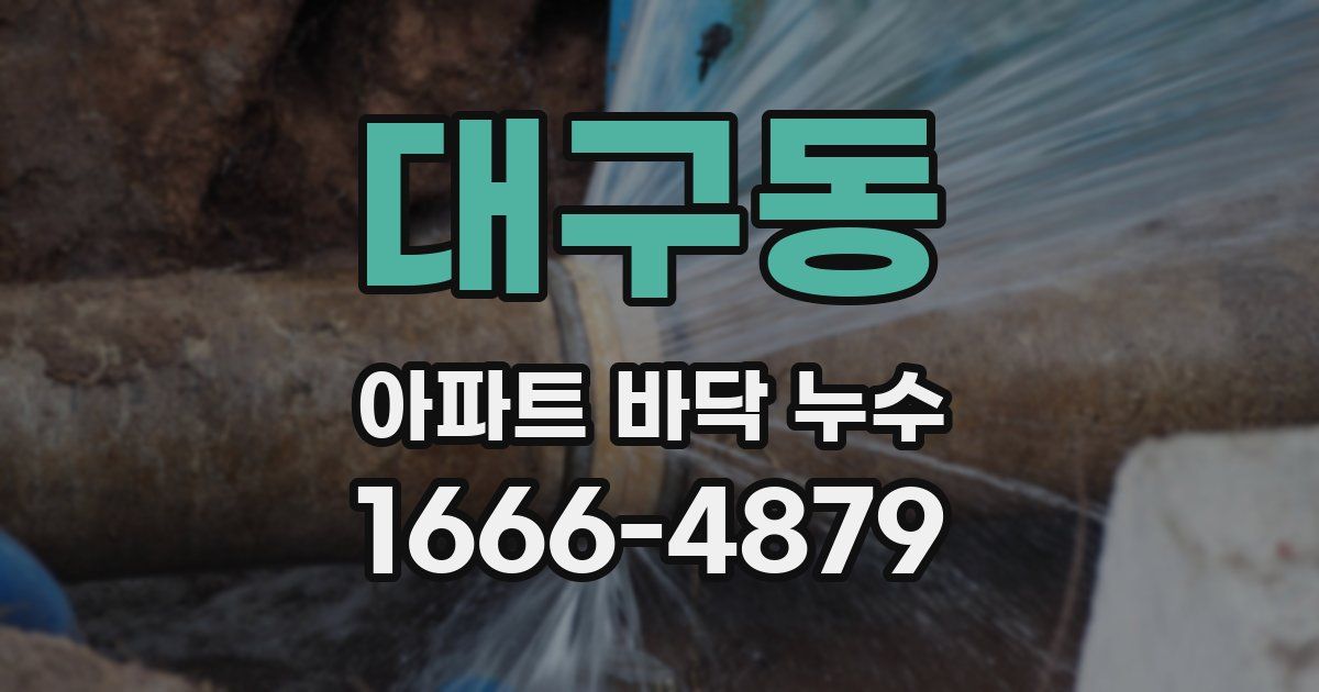 대구동 아파트 바닥 누수