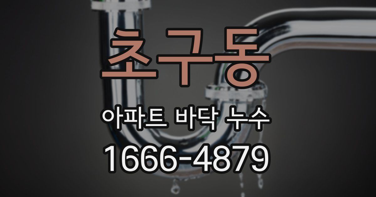 초구동 아파트 바닥 누수
