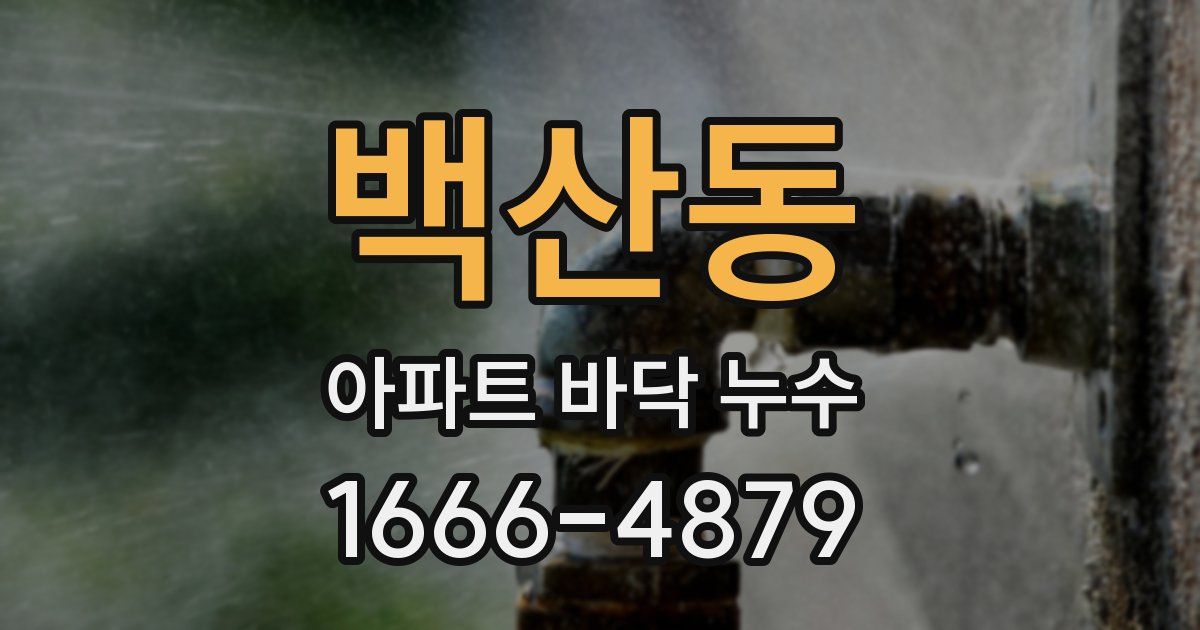 백산동 아파트 바닥 누수