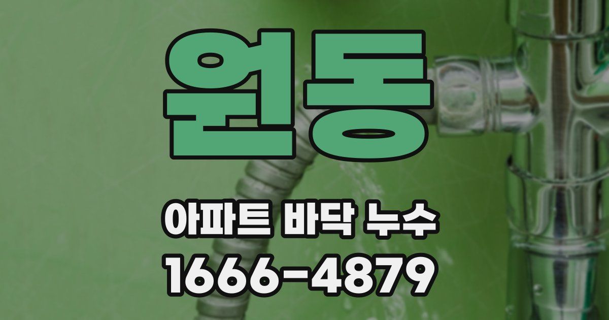 원동 아파트 바닥 누수