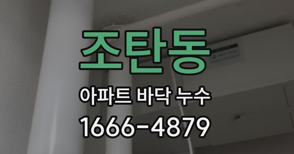 조탄동 아파트 바닥 누수