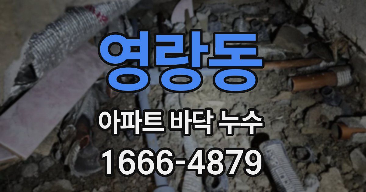 영랑동 아파트 바닥 누수