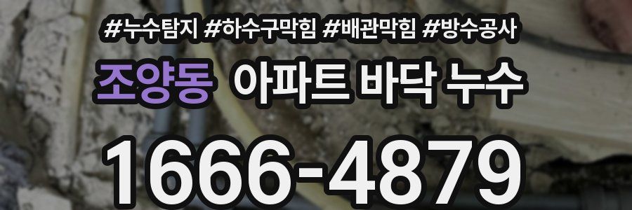 조양동 아파트 바닥 누수