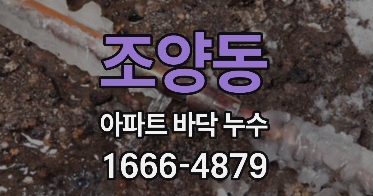 조양동 아파트 바닥 누수