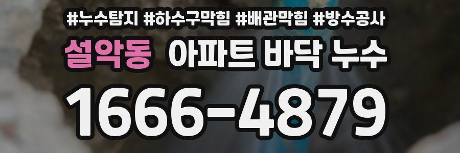 설악동 아파트 바닥 누수