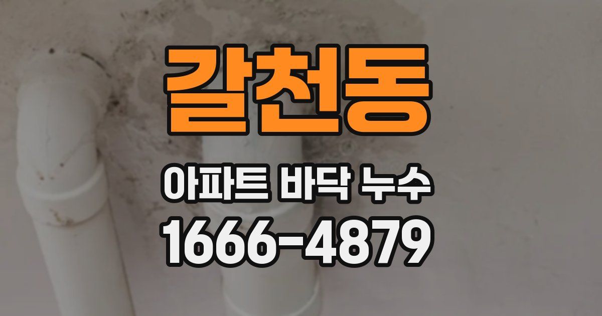 갈천동 아파트 바닥 누수