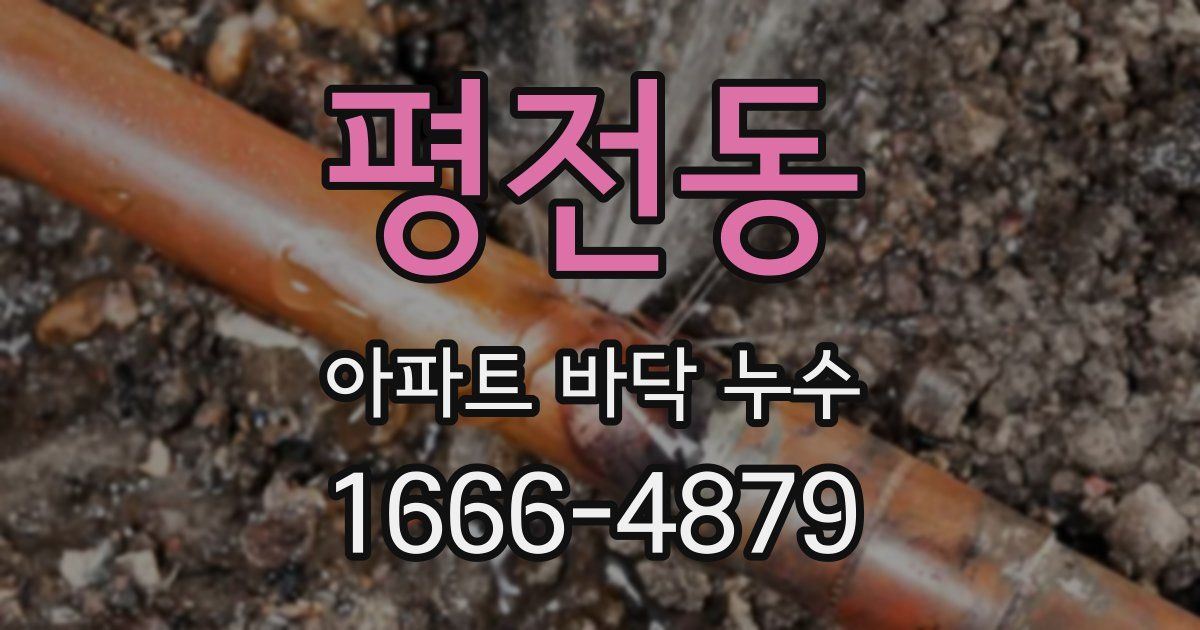 평전동 아파트 바닥 누수