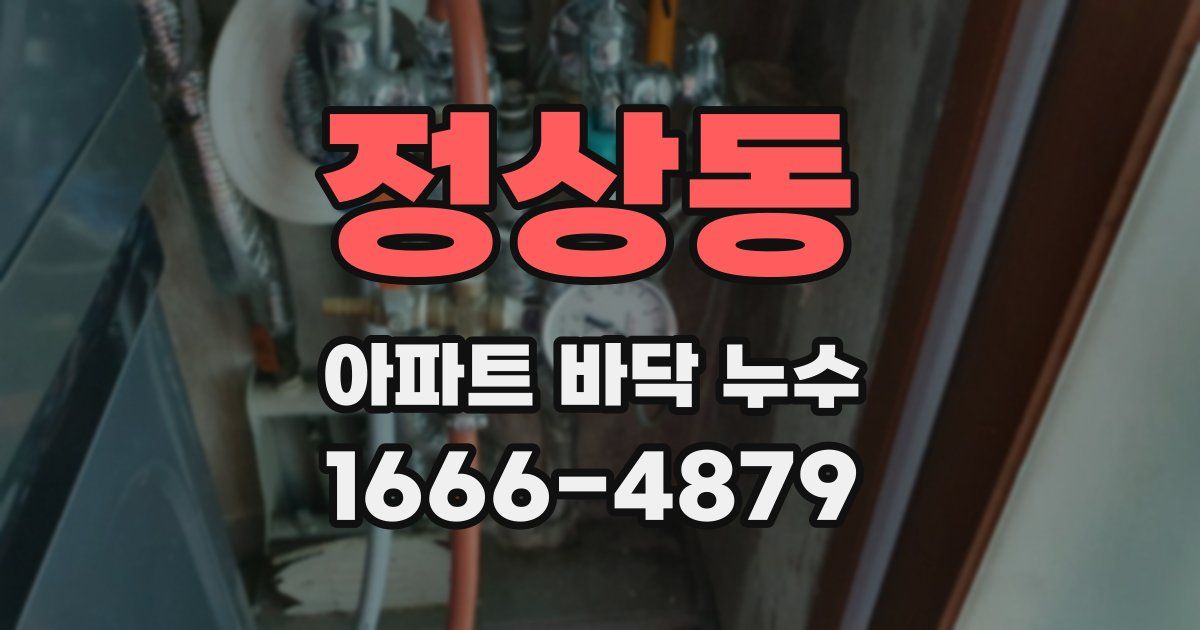 정상동 아파트 바닥 누수