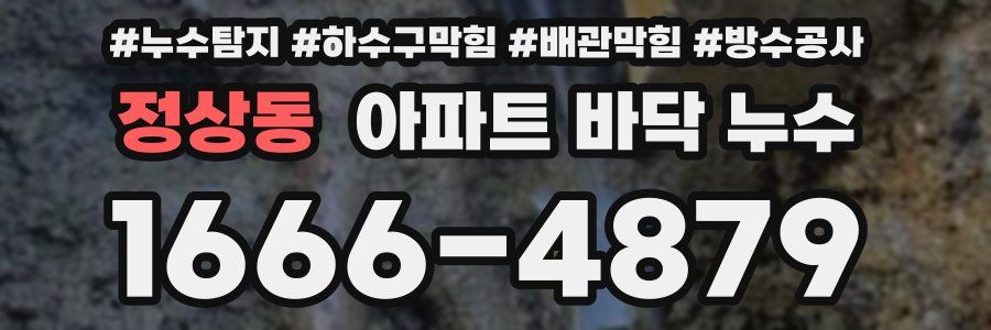 정상동 아파트 바닥 누수