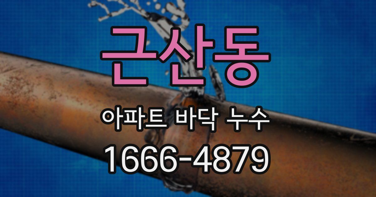 근산동 아파트 바닥 누수