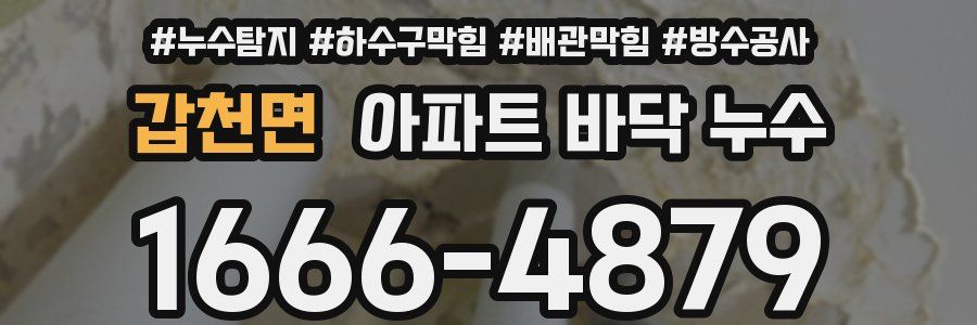 갑천면 아파트 바닥 누수