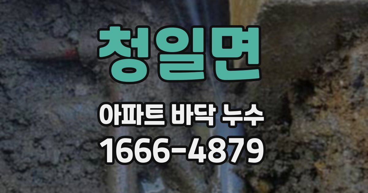 청일면 아파트 바닥 누수