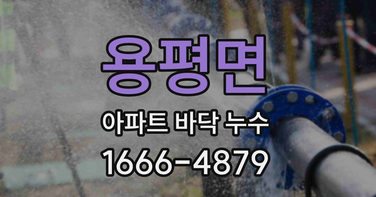 용평면 아파트 바닥 누수