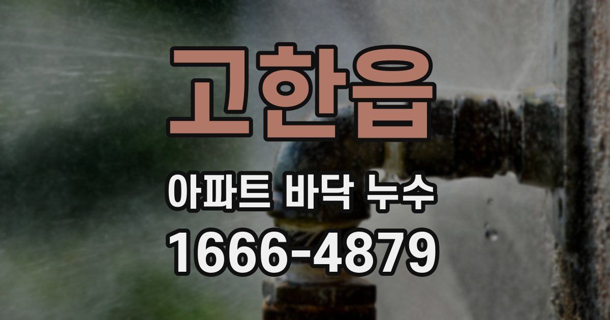 고한읍 아파트 바닥 누수