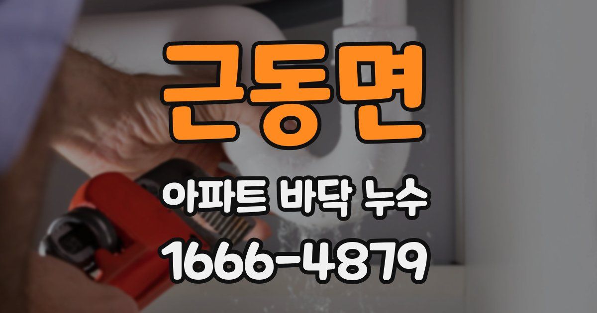 근동면 아파트 바닥 누수