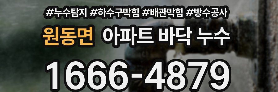 원동면 아파트 바닥 누수