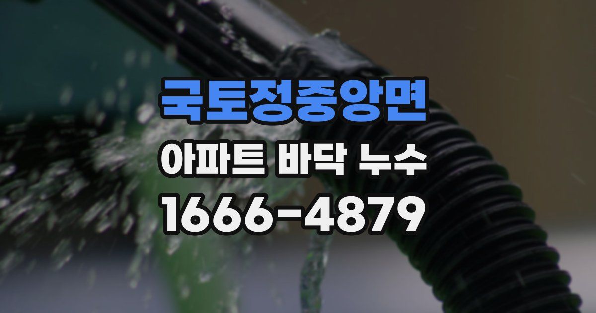 국토정중앙면 아파트 바닥 누수