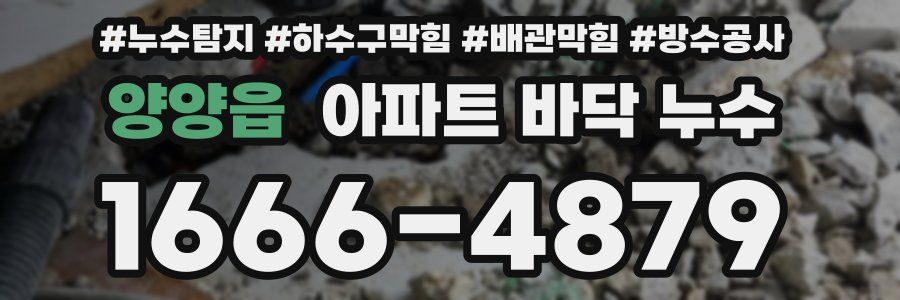 양양읍 아파트 바닥 누수