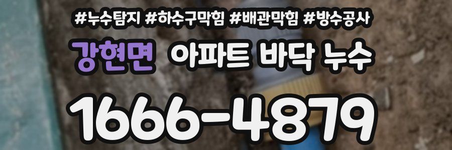 강현면 아파트 바닥 누수