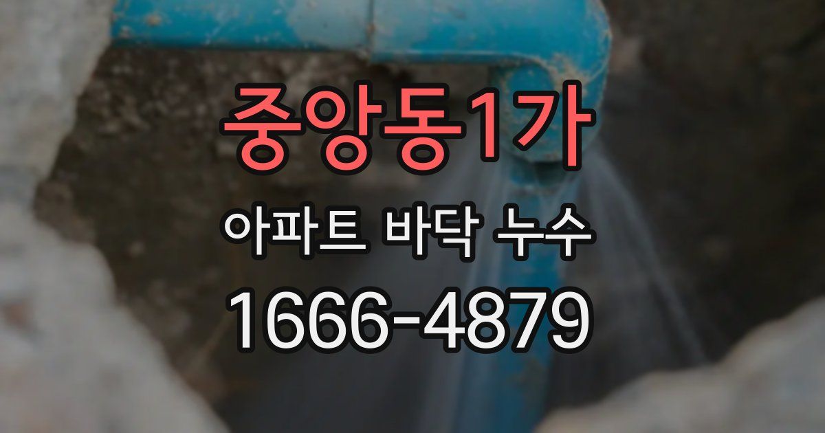 중앙동1가 아파트 바닥 누수