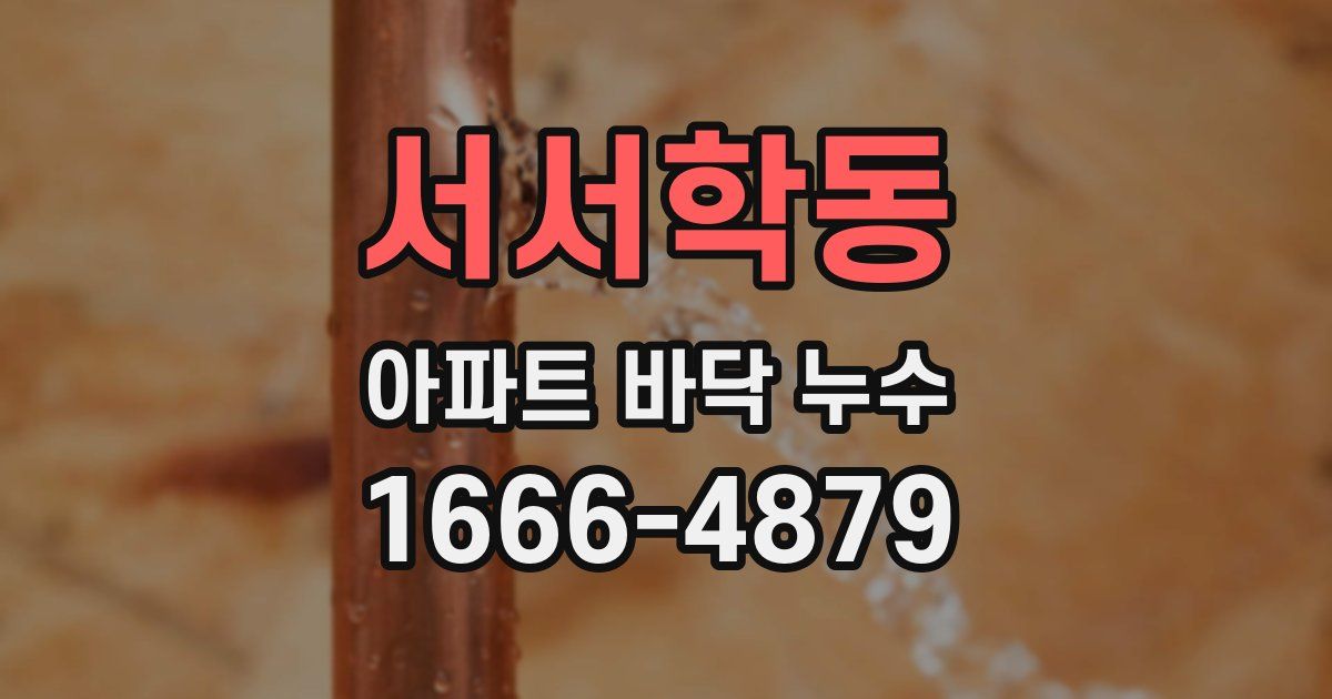서서학동 아파트 바닥 누수