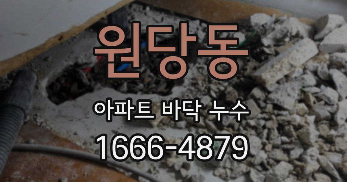 원당동 아파트 바닥 누수