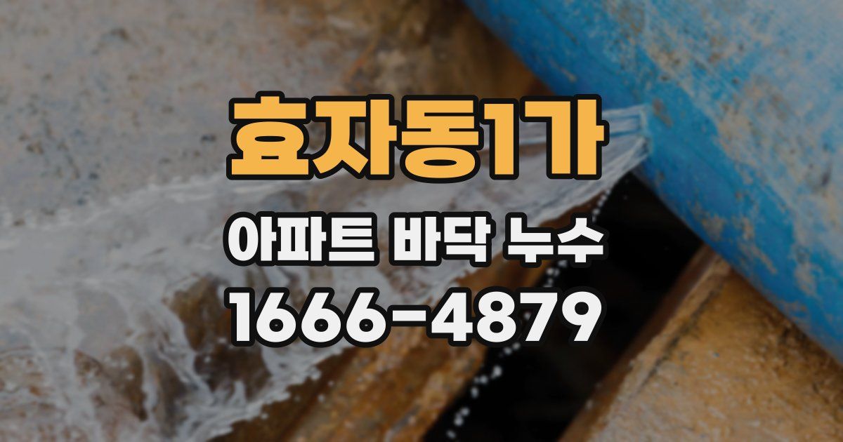 효자동1가 아파트 바닥 누수