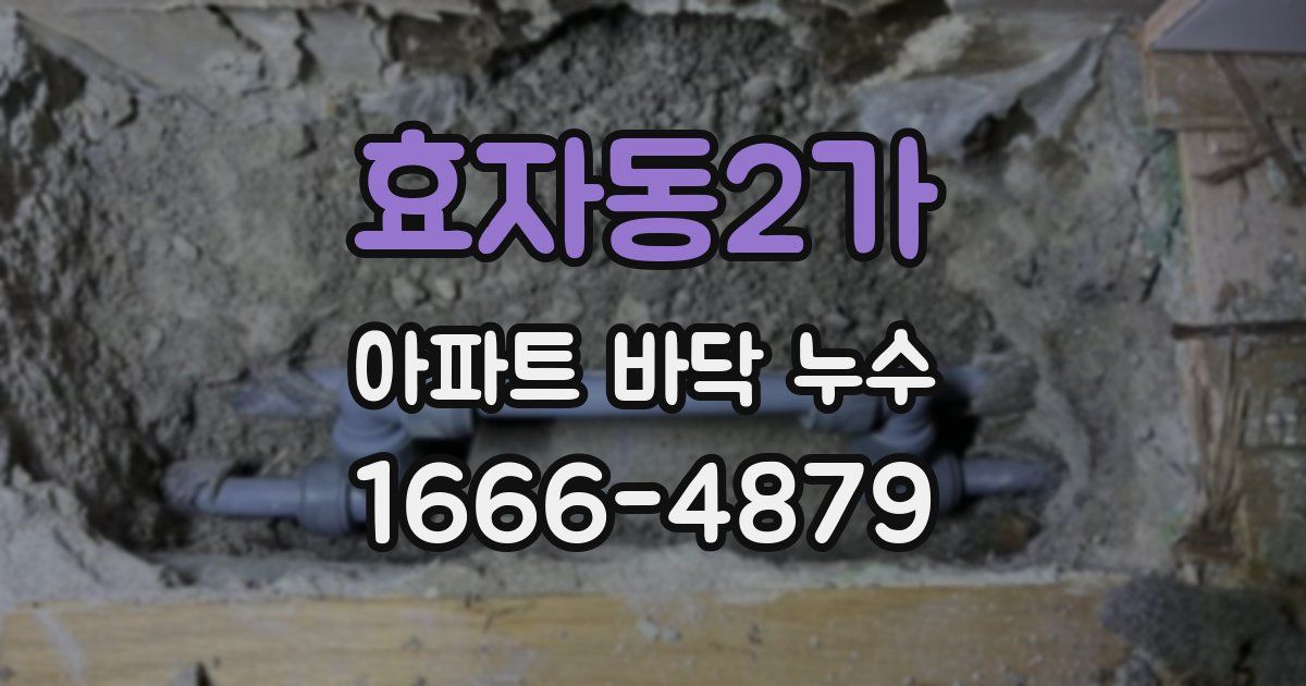 효자동2가 아파트 바닥 누수