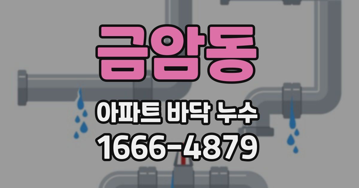 금암동 아파트 바닥 누수