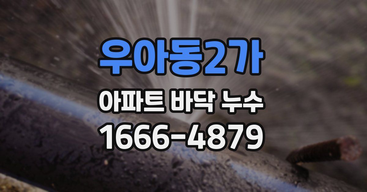 우아동2가 아파트 바닥 누수