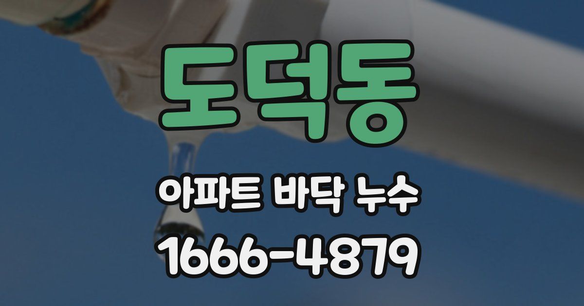 도덕동 아파트 바닥 누수